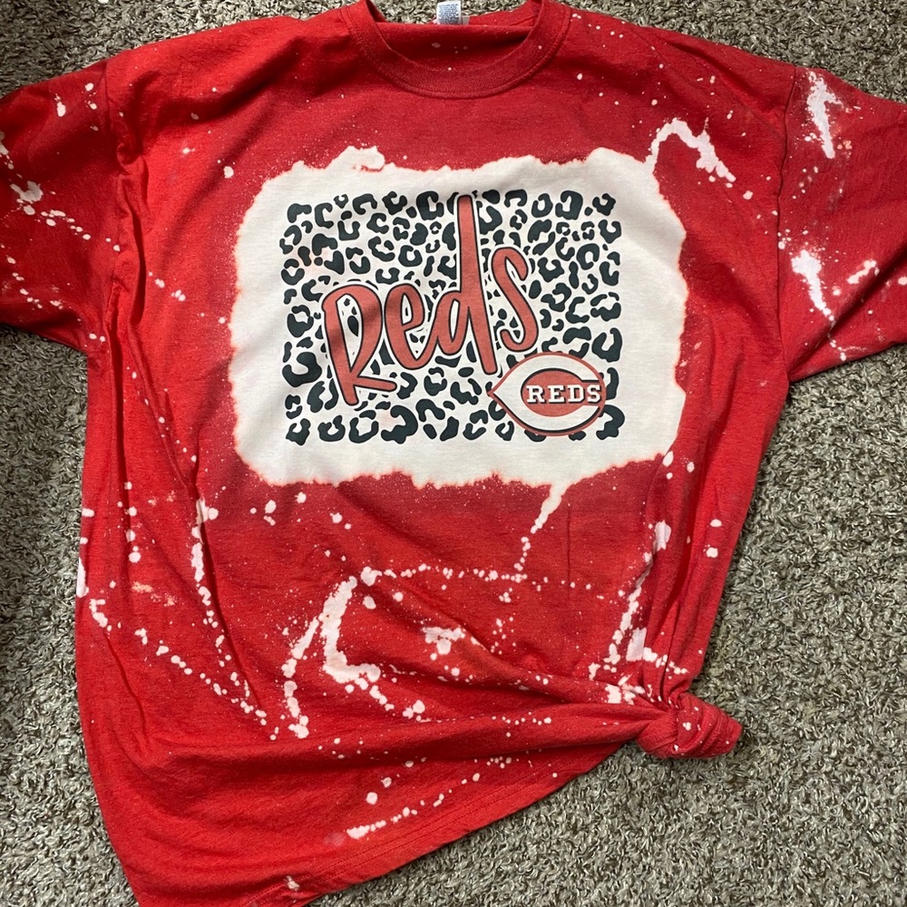 COPY - Bleached leopard Cincinnati reds T-shirt